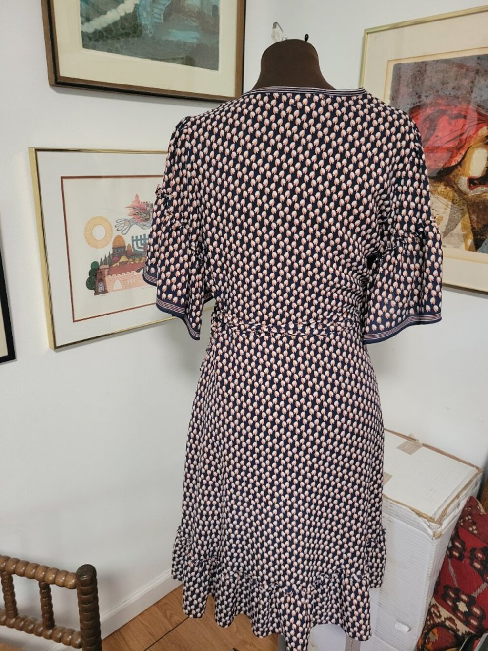 Max Studio Wrap Dress Mini With Ruffles Size M - Picture 5 of 6